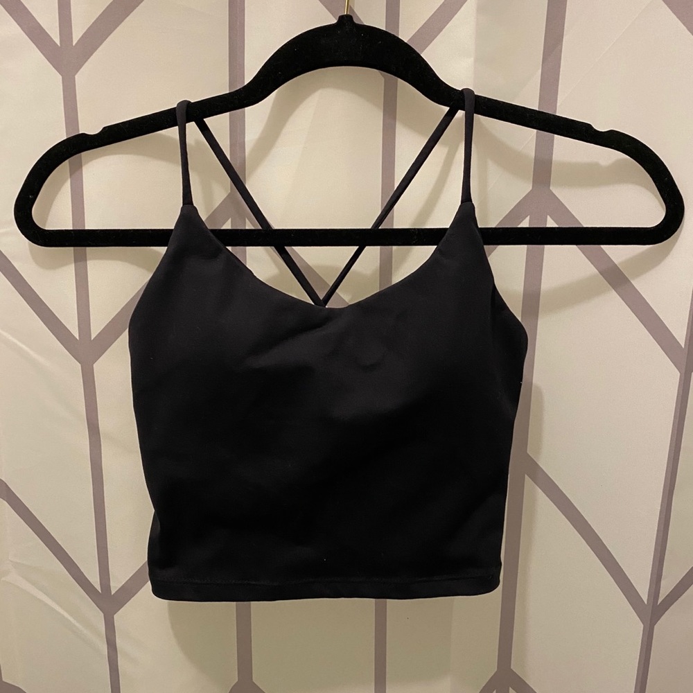 Cropped tank top women with built in bra